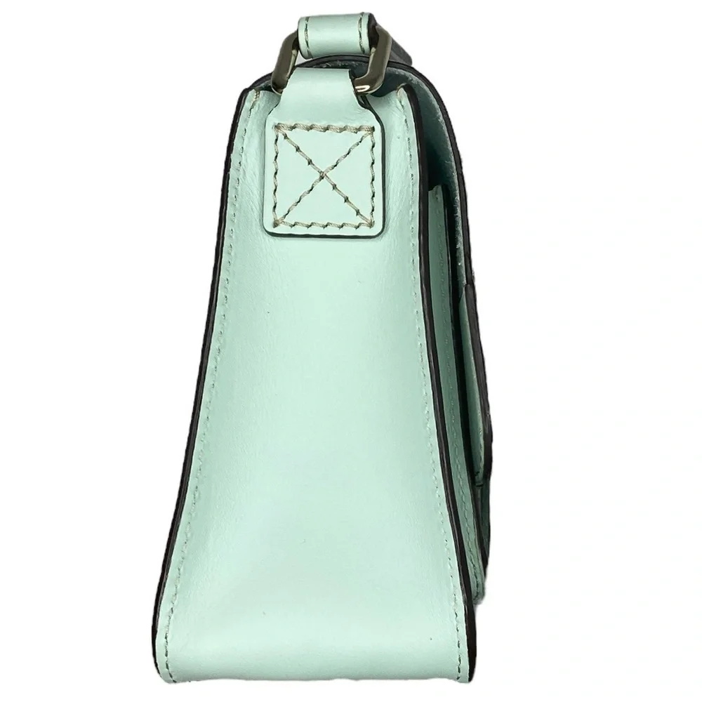 Kate Spade Essex Scout Faded Mint Genuine Leather Crossbody Satchel Flap Bag
